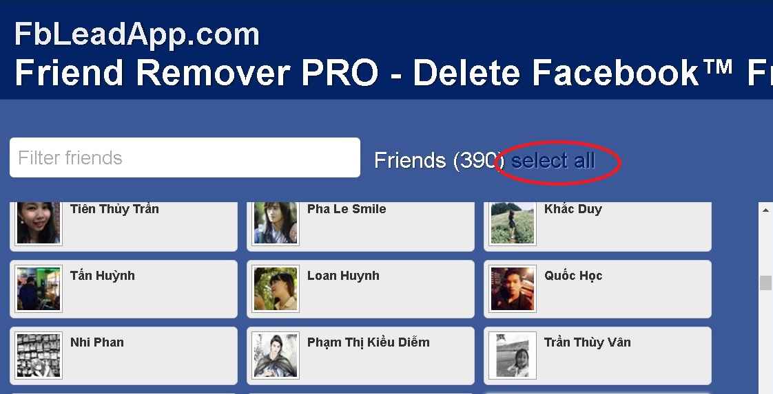 Hủy kết bạn hàng loạt với Friend Remover Pro trên Facebook