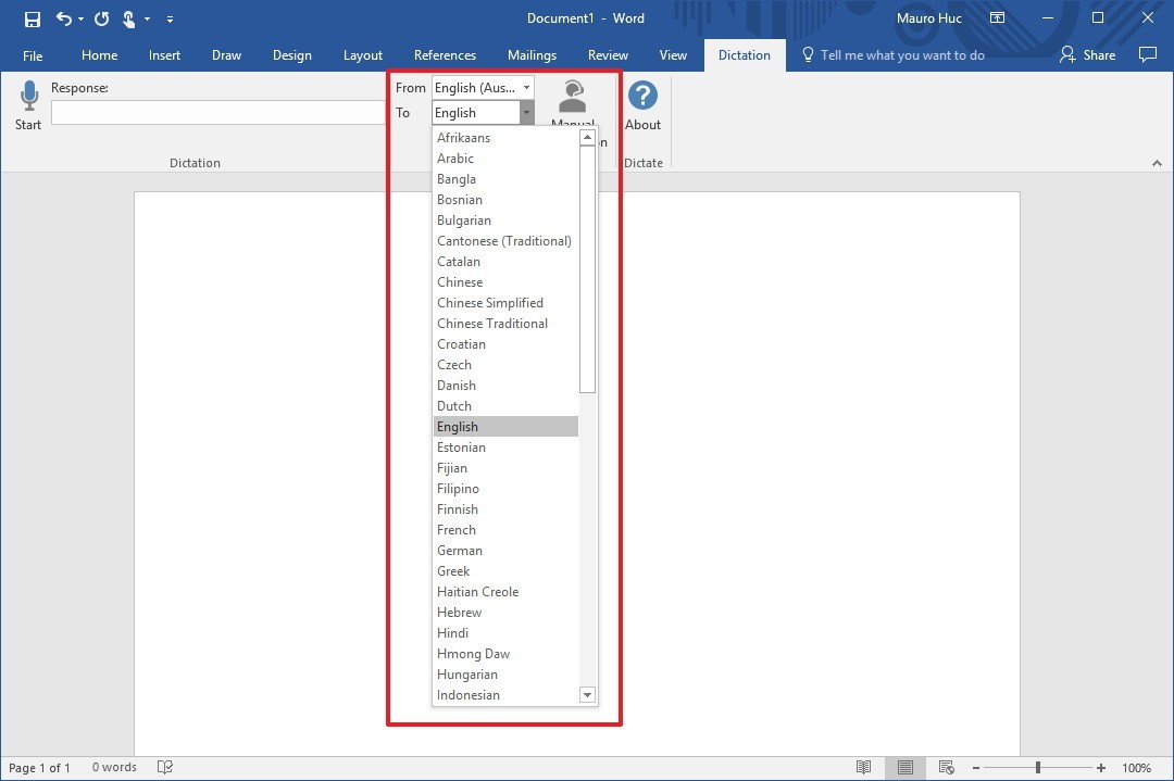 Sử dụng giọng nói để ra lệnh và soạn thảo văn bản trong Microsoft Office bằng Dictate
