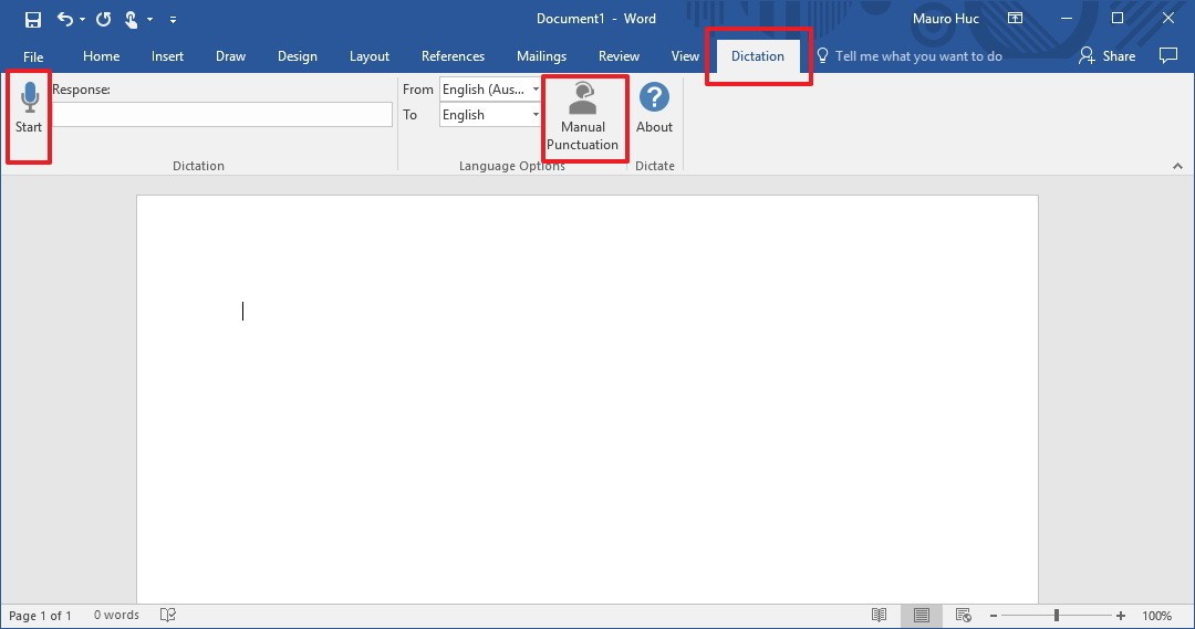 Sử dụng giọng nói để ra lệnh và soạn thảo văn bản trong Microsoft Office bằng Dictate