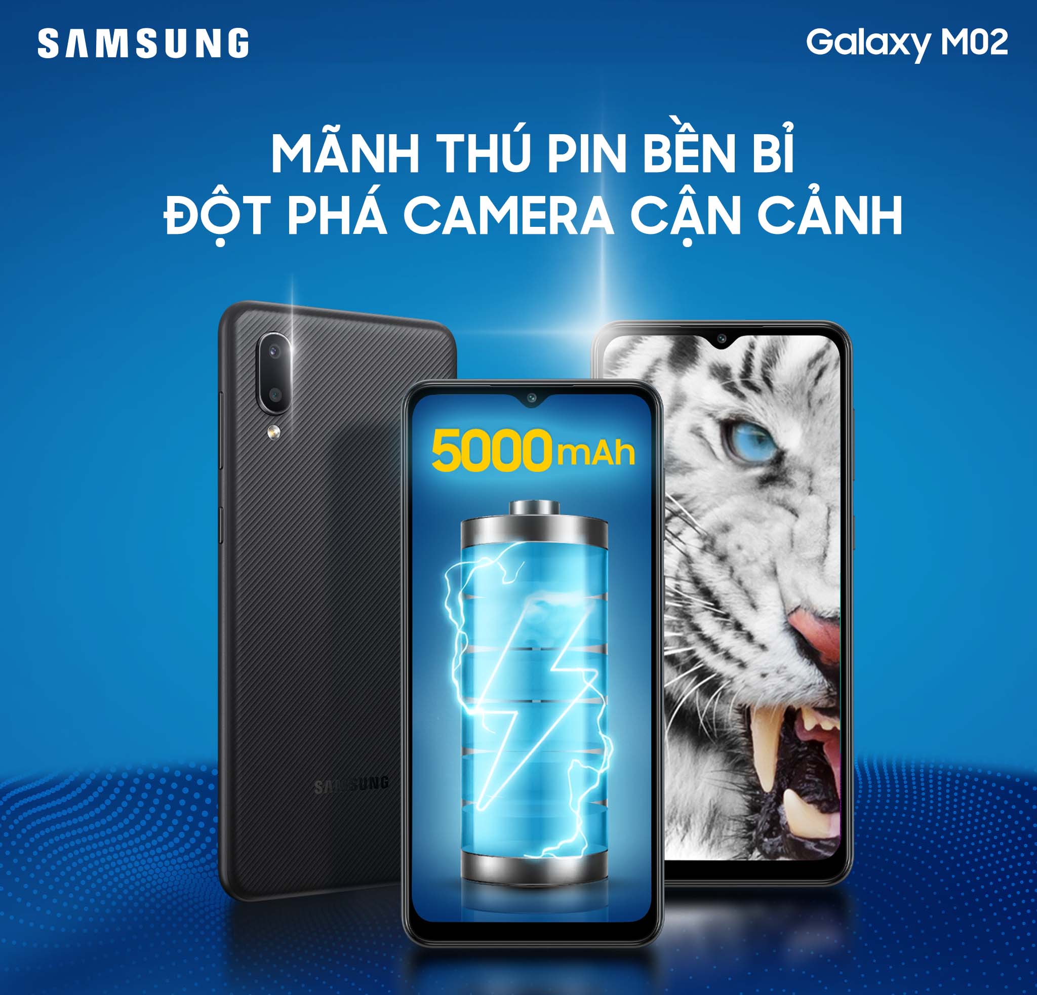 Samsung ra mắt Galaxy M02: pin 5000mAh, camera macro, giá dưới 2,5 triệu đồng